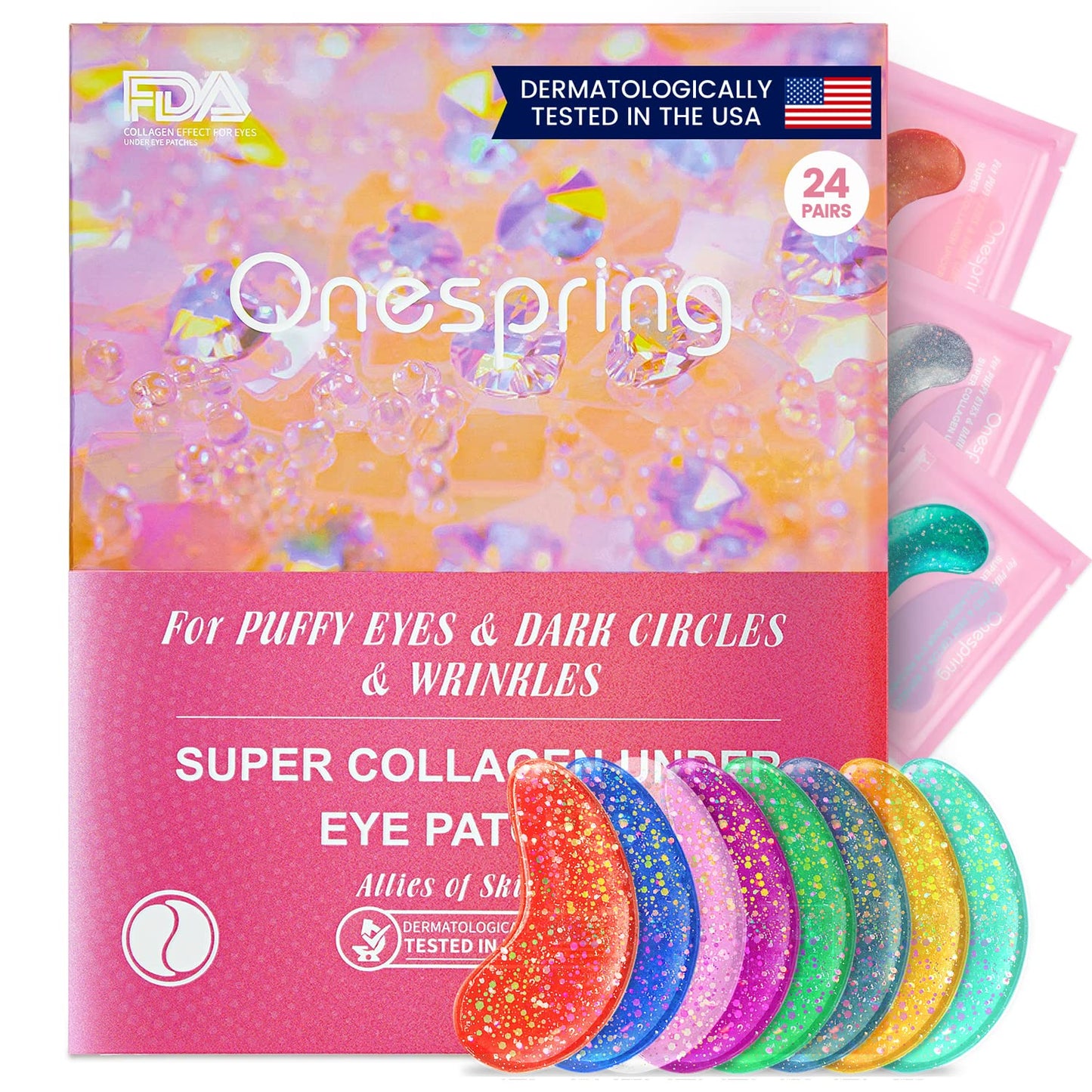 OneSpring for Puffy Eyes & Dark Circles & Wrinkles Eye Patches 24 patches