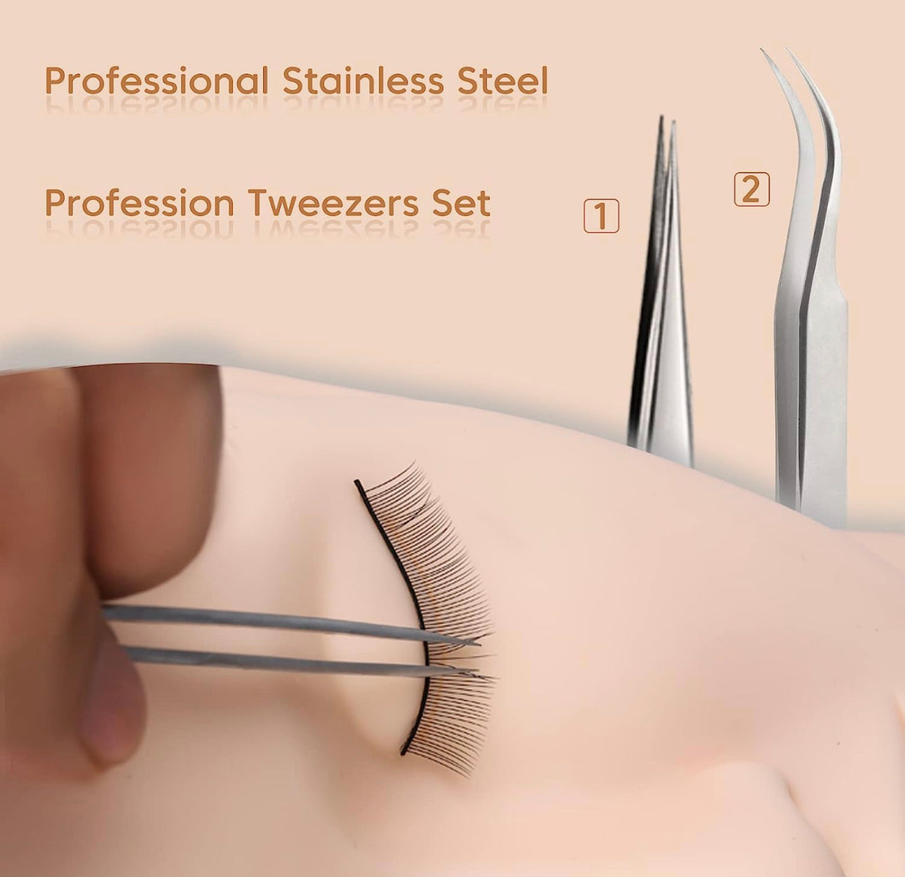 Cuckoo Eyelash Extension Kit with Mannequin Head Practice Exercise Set Training