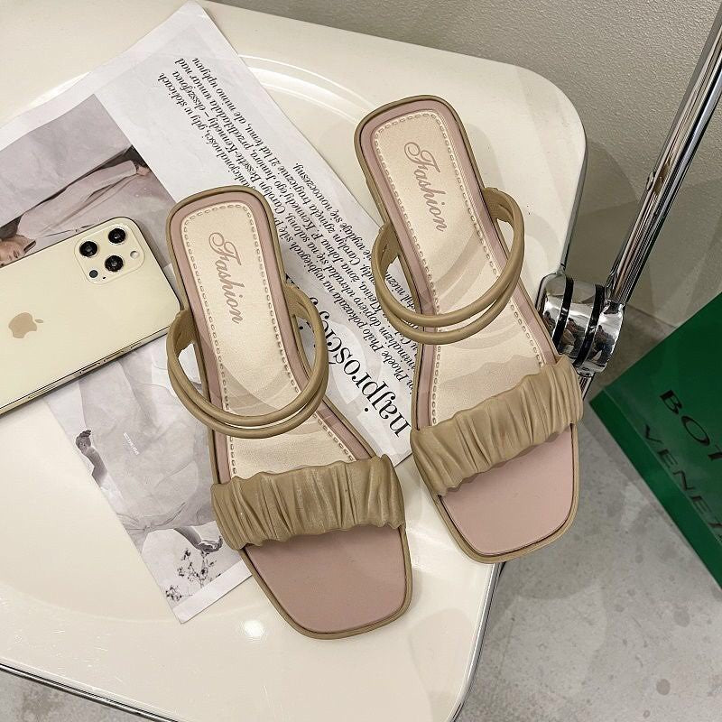 Korean Fashion Middle Heels Sandals