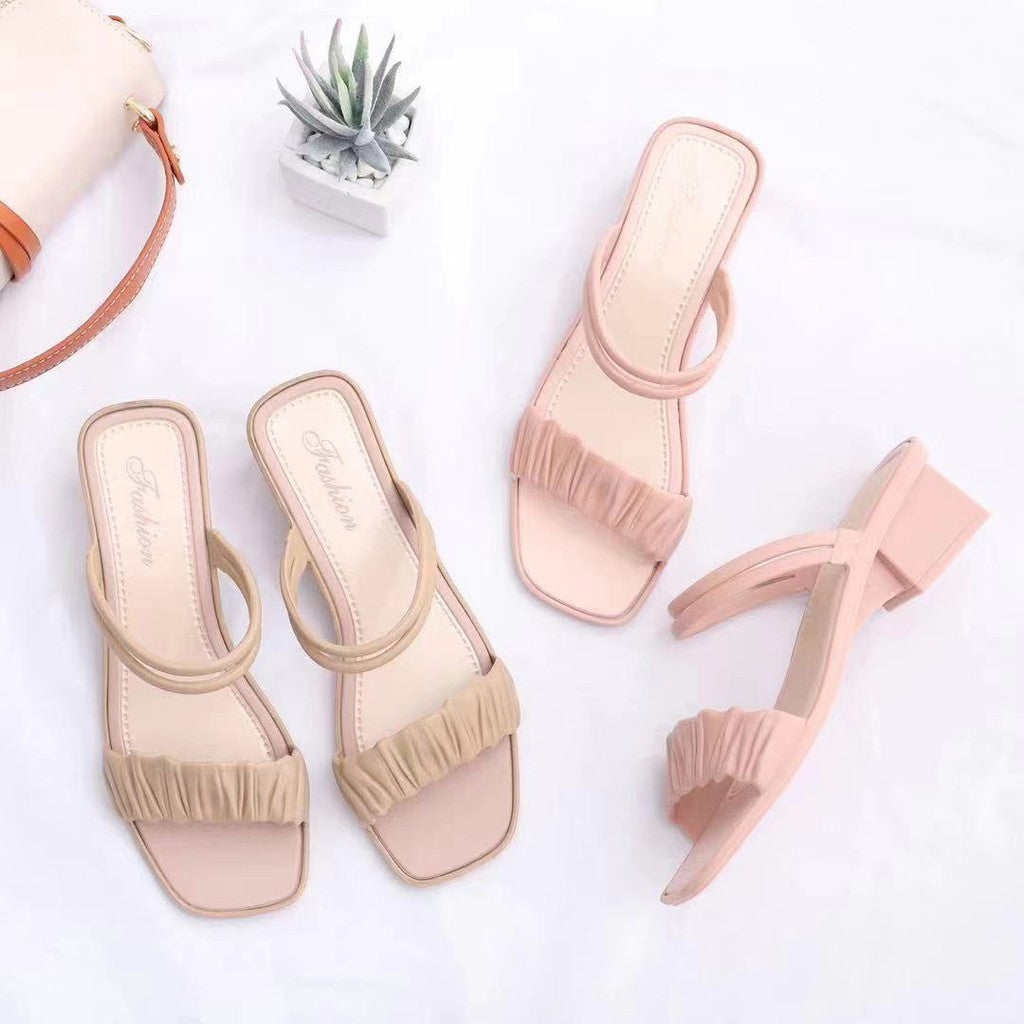 Korean Fashion Middle Heels Sandals