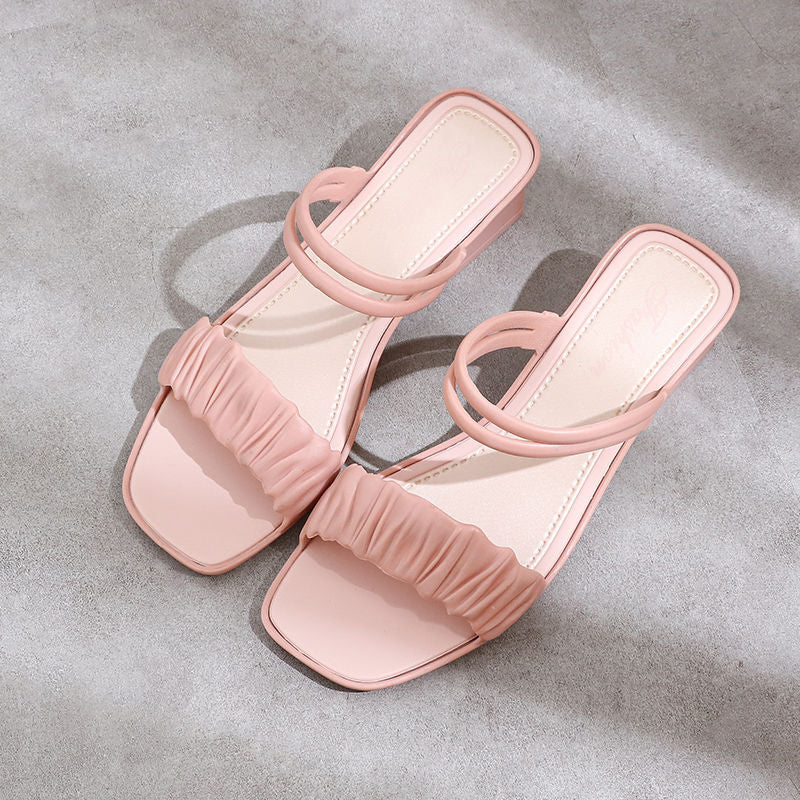 Korean Fashion Middle Heels Sandals