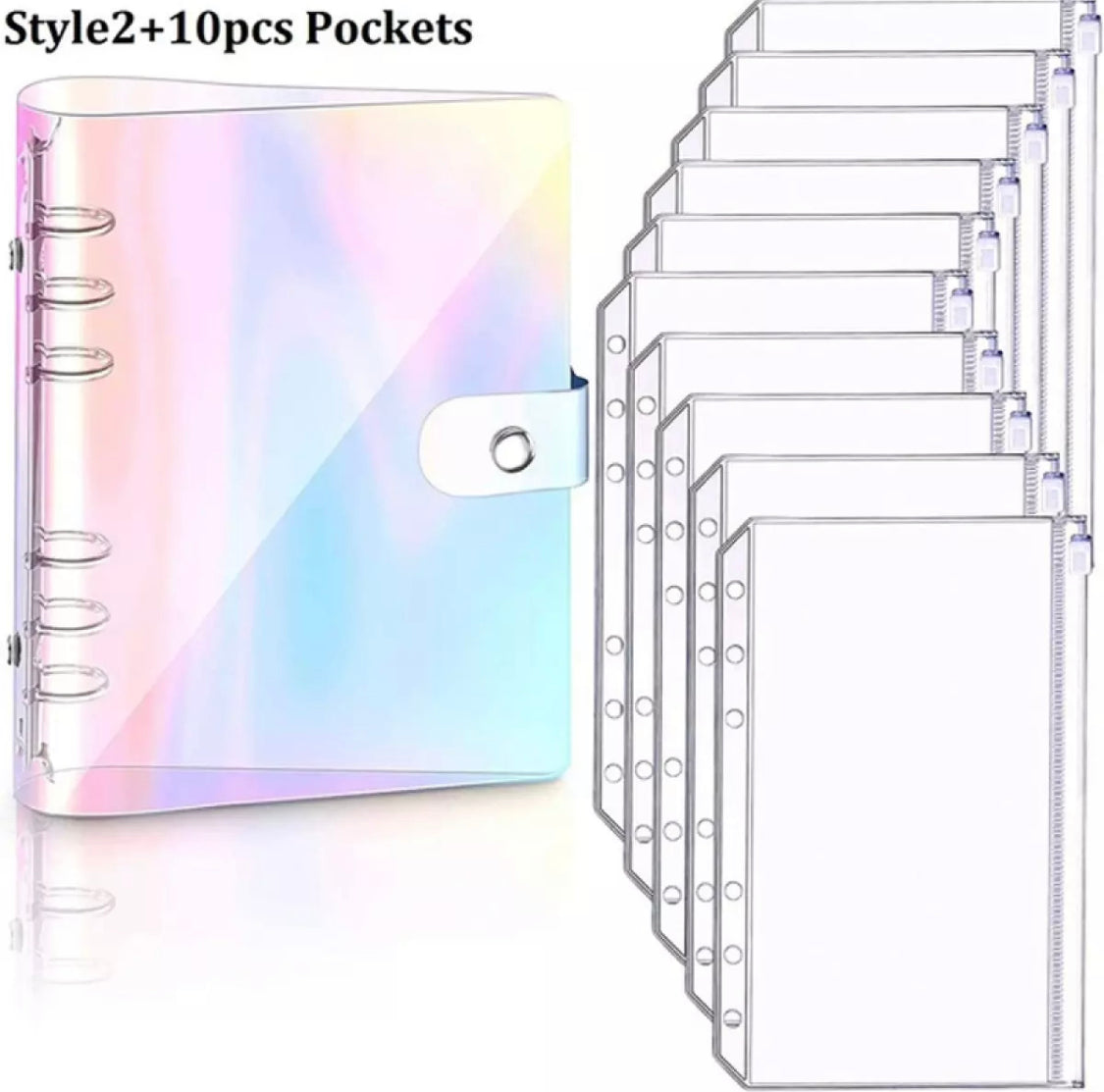 Cash Budget Envelope System - A6 Clear Soft PVC Notebook Binder Cover Planner 6-Ring Loose-Leaf Folder