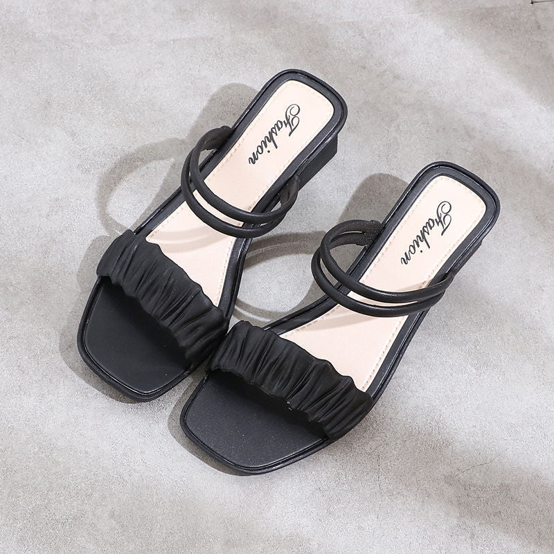 Korean Fashion Middle Heels Sandals