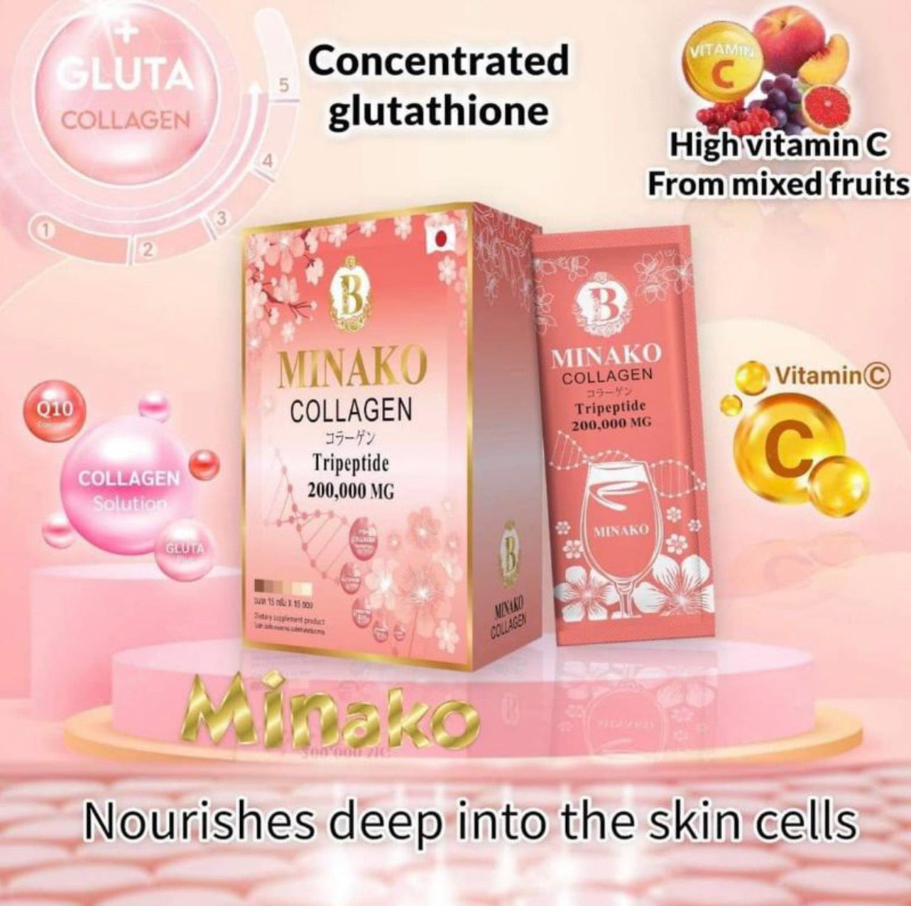 Minako Collagen Tripeptide 200,000MG Drink