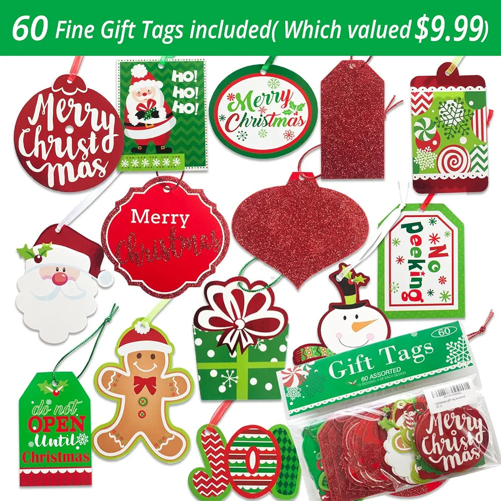 Christmas Gift Paper Bags with Gift Tags