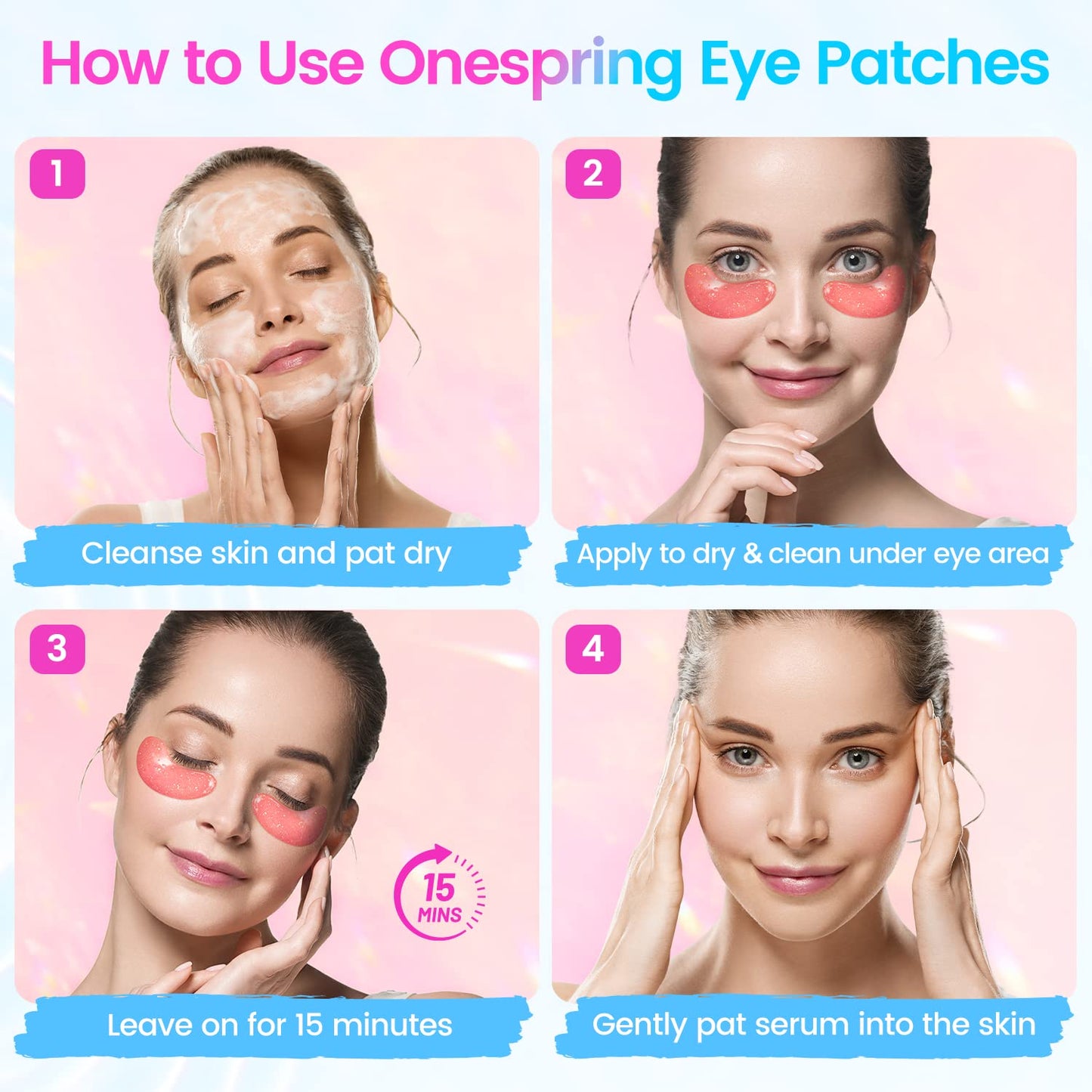 OneSpring for Puffy Eyes & Dark Circles & Wrinkles Eye Patches 24 patches
