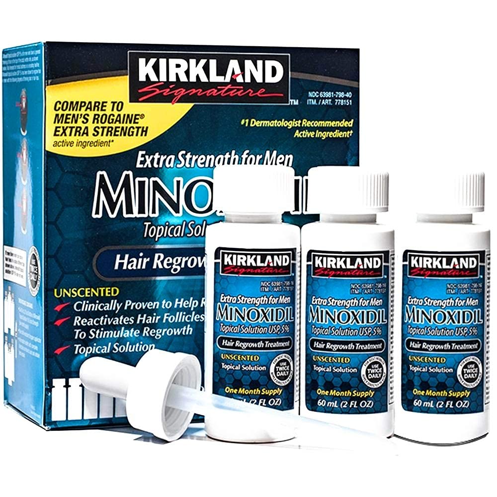 Kirkland Minoxidil 5% Topical Solution Extra Strength Hair Regrowth Treatment for Men