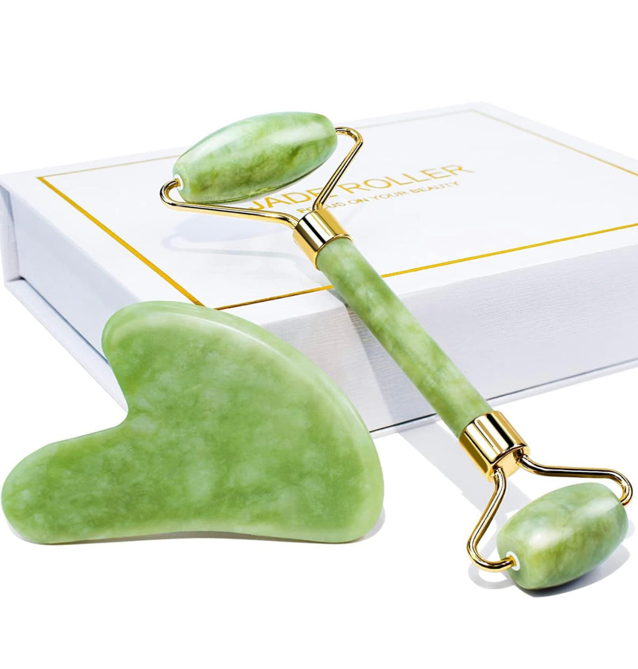 Baimei Jade Roller and Gua Sha Set