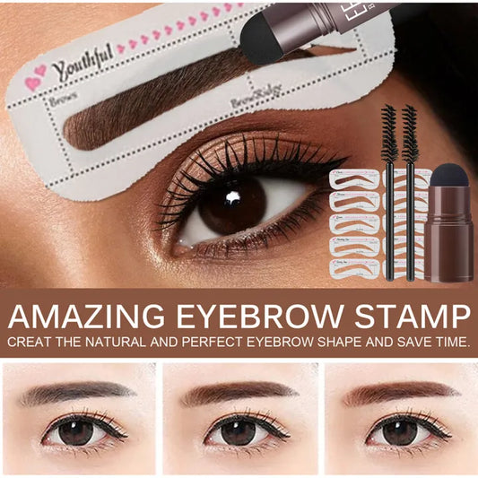 KIMUSE One Step Eyebrow Stamp Shaping Kit with 10 Reusable Stencils