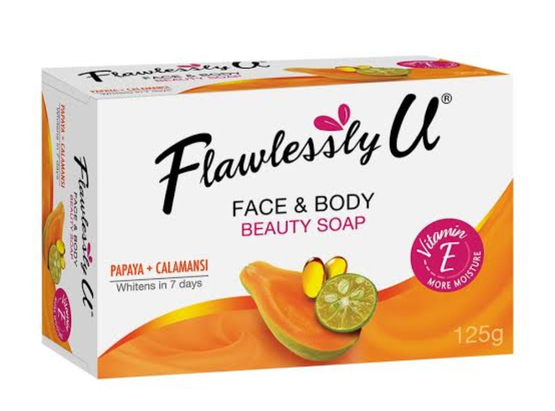 Flawlessly U Face & Body Beauty Soap Papaya + Calamansi 125g