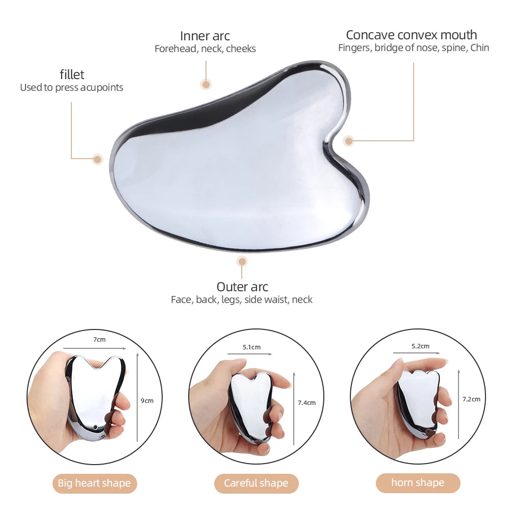 Deciniee Jade Roller Gua Sha Set - Stainless Steel