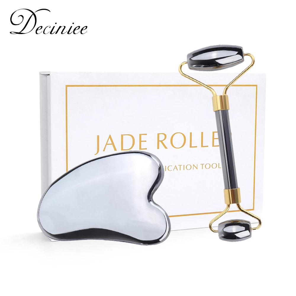 Deciniee Jade Roller Gua Sha Set - Stainless Steel