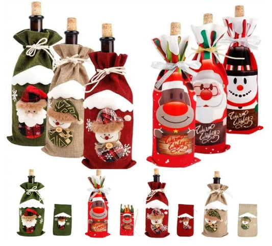 Christmas Wine Bottle Cloth Cover